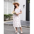 thumbnail image 5 of Ekouaer Cotton Nightgown for Women Short Sleeve Nightwear Soft Cotton Sleepwear Caftan House Dress with Pockets Lounge Dress, 5 of 7