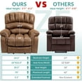 thumbnail image 6 of MEETWARM Large Power Lift Electric Recliner Chair with Extended Footrest for Elderly, Big and Tall Lift Chair for Seniors Reclining Chair for Living Room with Massage and Heated,USB Ports(Brown), 6 of 9