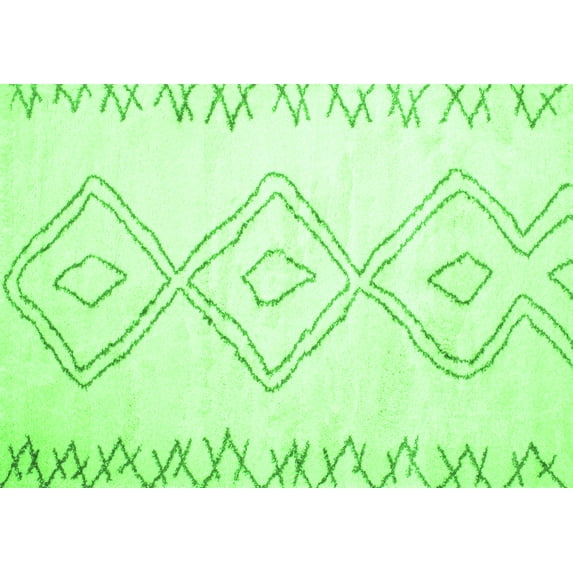 Ahgly Company Indoor Rectangle Solid Green Modern Area Rugs, 7' x 9'