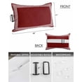 thumbnail image 3 of Pack of 2 Outdoor Lumbar Pillow Covers 11x16 Inch, Dark Red Geometric Waterproof Throw Pillow Covers Set, White Greek Key Design Abstract Modern Art Decorative Cushion Cases for Patio Porch Car, 3 of 7