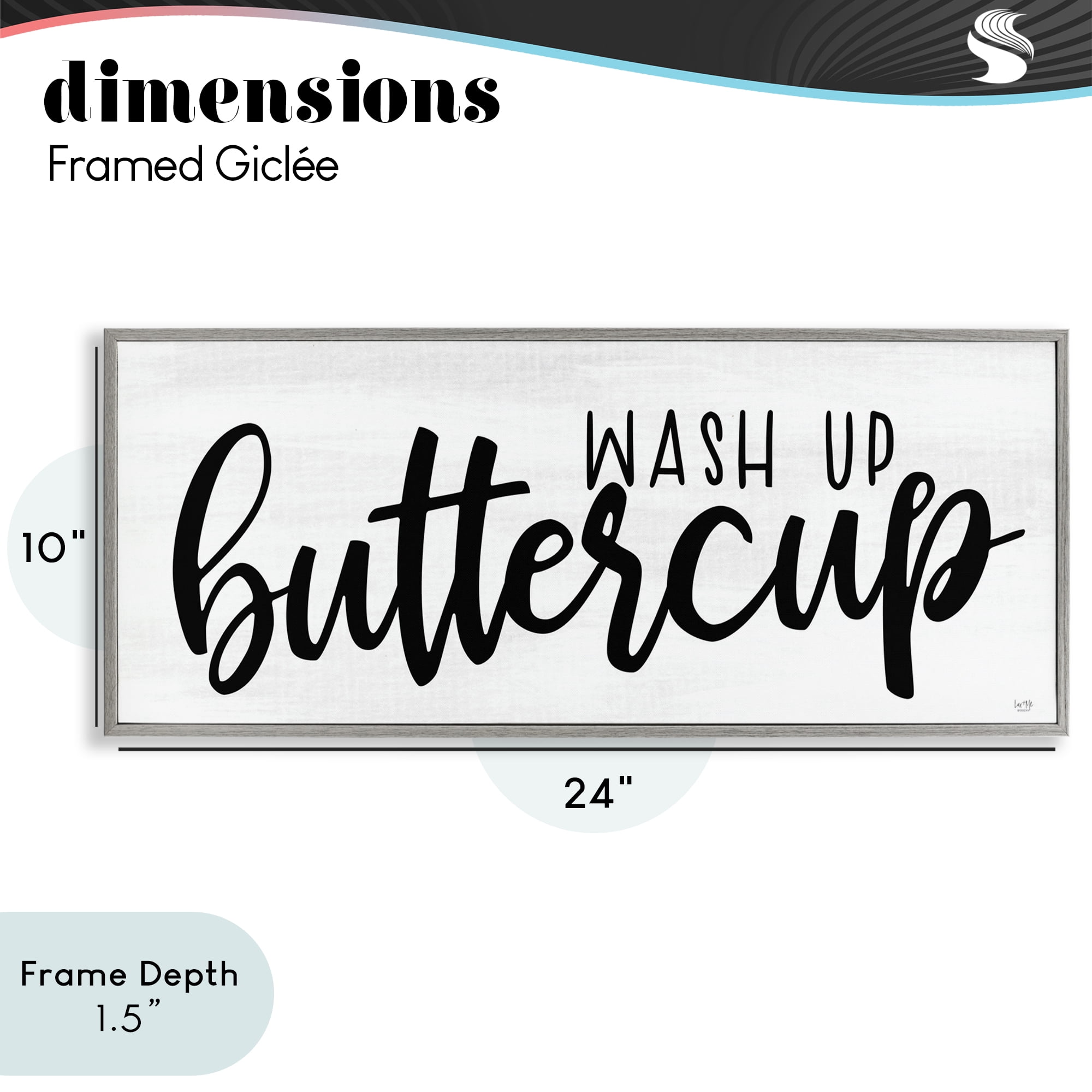 Stupell Industries Wash Up Buttercup Gray Framed Giclee Art, design by Lux + Me Designs