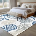 thumbnail image 4 of Blue Beige Coastal Area Rug 5x8 FT, Non Slip Bedroom Throw Carpet, Summer Beach Starfish Coral Nautical Washable Soft Floor Carpet Non-Shedding Rug for Living Room Nursery Dorm Office, 4 of 9