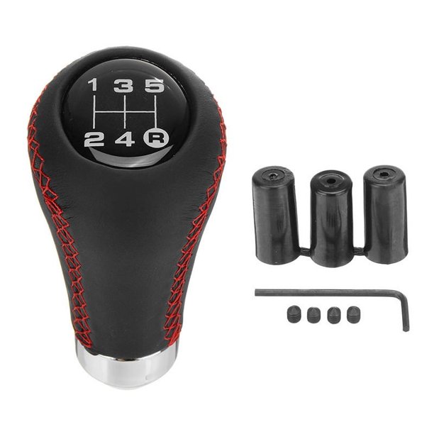 Perilla de cambio de coche, cuero negro Gran sensación de mano Perilla de cambio de marcha Palanca de cambio de balonmano Ajuste para Toyota 4Runner/Pickup/Hilux Surf/Land Cruiser Prado