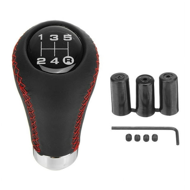 Perilla de cambio de coche, cuero negro Gran sensación de mano Perilla de cambio de marcha Palanca de cambio de balonmano Ajuste para Toyota 4Runner/Pickup/Hilux Surf/Land Cruiser Prado