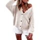 thumbnail image 1 of Cárdigan con botones para mujer, suéteres, parte delantera abierta, punto de cable, hombros descubiertos, manga larga, ropa corta holgada Zhivalor WMZY-698-5, 1 of 8