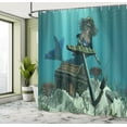 thumbnail image 4 of Ambesonne Mermaid Shower Curtain, Ocean Mythical Pirate, 69"Wx70"L, Azure Blue Brown Cream, 4 of 4