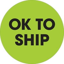 Tape Logic Label,Ok to Ship,Circle 2" DL1260