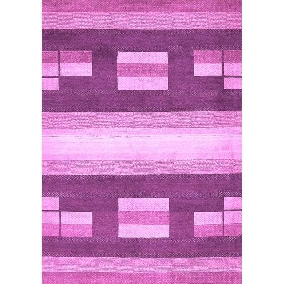 Ahgly Company Indoor Rectangle Abstract Purple Modern Area Rugs, 2' x 4'