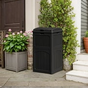 Devoko Outdoor All-Weather use Trashbin with Lid, Patio Resin Hideaway Trash Can with Waterproof for Backyard, Black