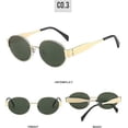 thumbnail image 3 of retro oval metal frame sunglasses - for women men classic round UV400 protection small glasses shades outdoor, 3 of 5