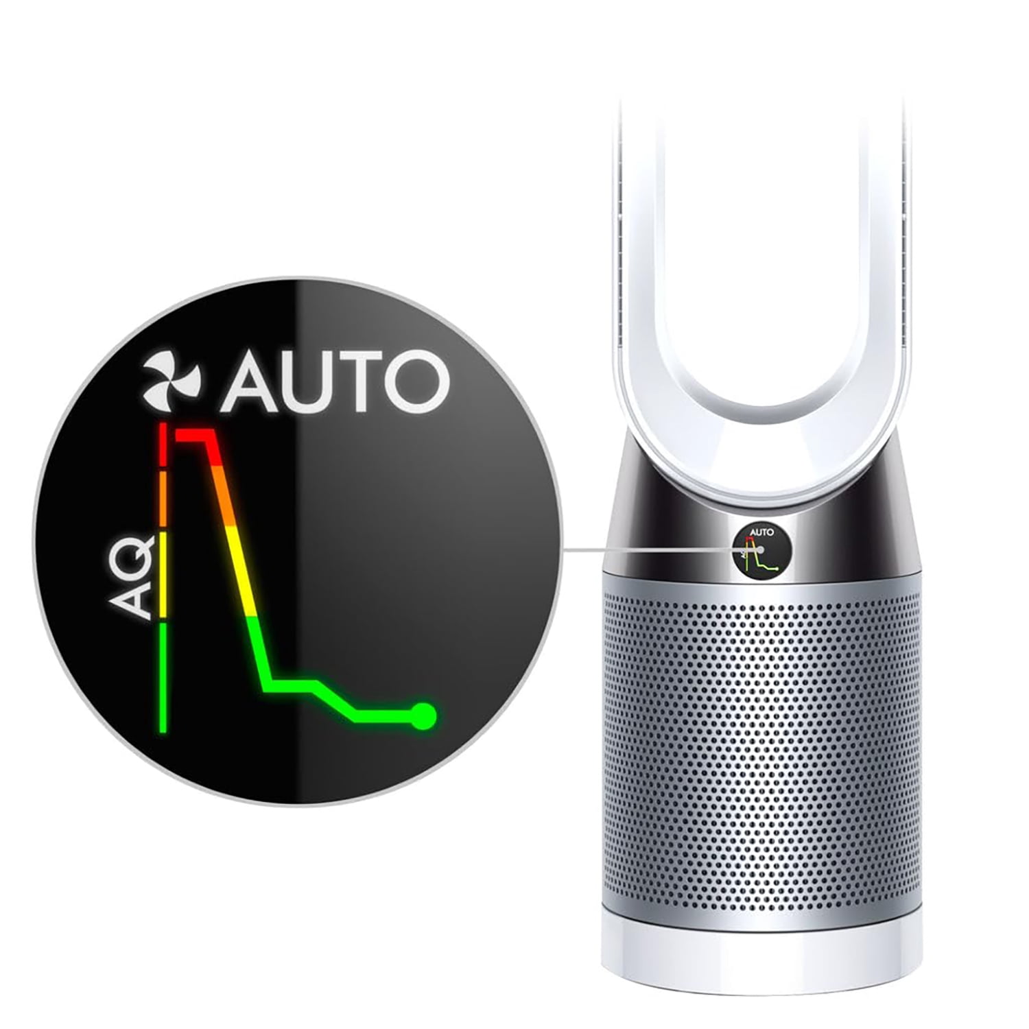Dyson, Air Purifier, Pure Cool Tower, Fan TP4A, Activated Carbon Filter, Variable Speed, Filter Change Indicator, White/Silver
