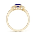 thumbnail image 2 of ANGARA Natural Oval 1.25 ct Tanzanite Split Shank Ring with Trio Diamonds in 14K Yellow Gold for Women (Size-8x6mm) | December Birthstone, Anniversary, Jewelry Gift for Women | Natural Tanzanite Ring, 2 of 9