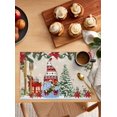 thumbnail image 2 of Placemats 1 Pack, Beige Christmas Woven Placemat, Linen Place Mats for Kitchen/Dining Tables, Xmas Tree Gnomes Poinsettia Snowflake Washable Table Mats for Party, 2 of 8