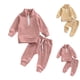 thumbnail image 5 of Odeerbi 3M-3Y Niños Niñas Algodón Conjuntos Manga Larga Cremallera Cuello Moño Sudadera Pantalones Jogger Conjunto Dos Piezas, 5 of 5