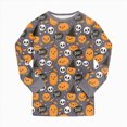 thumbnail image 4 of TOWED22 Boys Girls Halloween Pajamas Ghost Graphic Long Sleeve Pant Sets Pumpkin Pjs Kids Holiday Sleepwear, 4 of 7