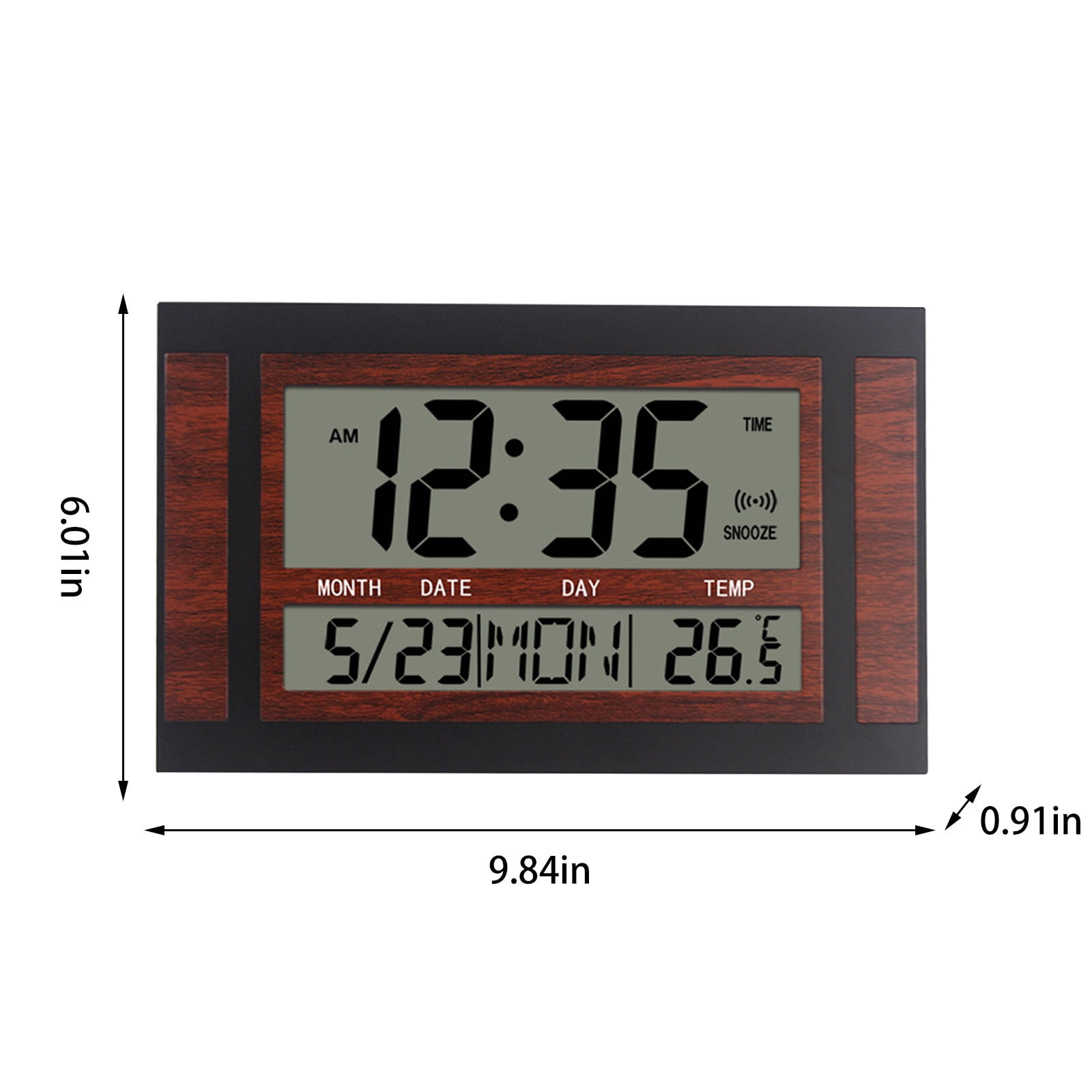 Large-Screen LCD Ultra-Quiet Electronic Wall Clock, Date, Time, Alarm Clock, Temperature Display, Aniversary Reminder Timer For Desktop/Wall, Staron Large-Screen LCD Ultra-Quiet