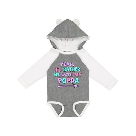 

Inktastic Yeah I d Rather be with My Poppa in Pink Blue and Purple Gift Baby Boy or Baby Girl Long Sleeve Bodysuit