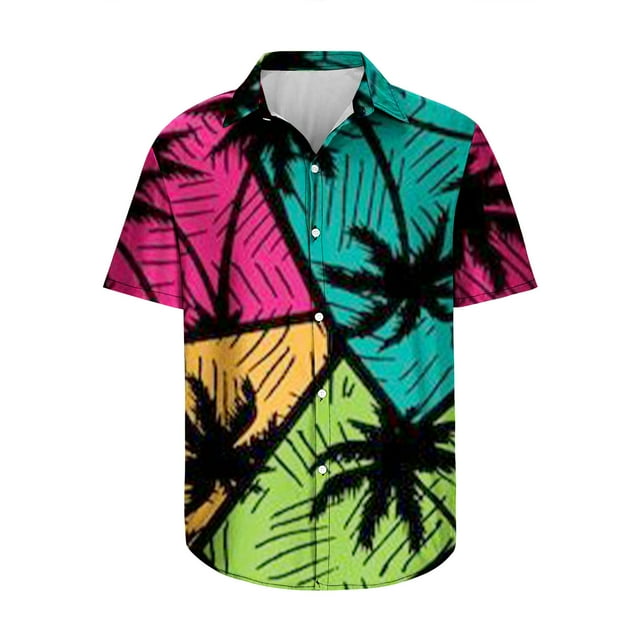 Birdeem Chemise Homme Imprimée 3D Hawaïenne à Manches Courtes Col à Revers Mode Décontractée Plage