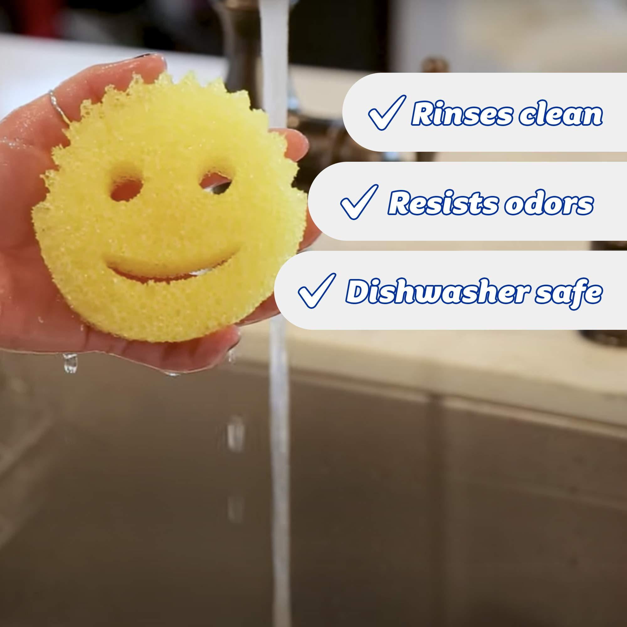 Dishwasher Safe Deep Cleaning Lemon Fresh Scrubber FlexTexture Sponge Odor Resistant Ergonomic 4pk Firm in Cold Scrub Daddy® Soft in Warm Water Scratch Free Functional Multiuse 