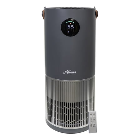 HPH625 Hunter Air Purifier Humidifier (10 x 9 x 23 in) – 2 in 1 Air Purifier & Humidifier Combo for Large Rooms – Advanced Filtration for Home, Bedroom, Nursery, Office, and Dorms – Grey/Silver
