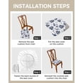 thumbnail image 4 of Navy Blue Corals Chair Seat Covers for Dining Room Stretch Chair Seat Covers Set of 4, Chair Seat Protector Cushion Slipcovers for Kitchen Restaurant Office Nautical Boho Tropical Reef Coastal, 4 of 6