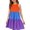 Purple, variant on Girls Dresses Sleeveless Color Block Summer Casual Skater Swing A-Line Midi Length Blue Dress Size 3-4 Y