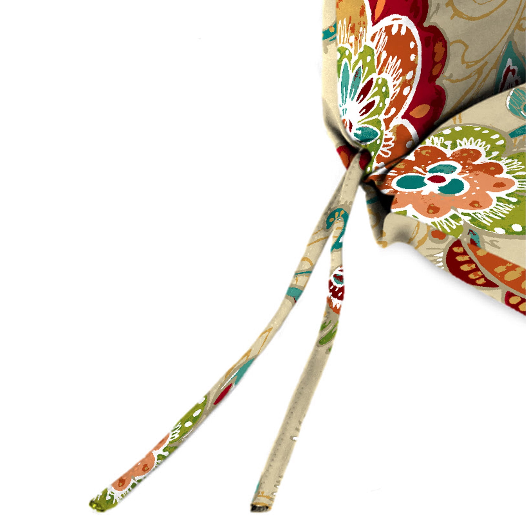 Jordan Manufacturing 44" x 22" Fanfare Sonoma Multicolor Floral Rectangular Outdoor Chair Cushion with Ties and Hanger Loop