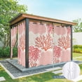 thumbnail image 2 of Outdoor Curtains for Patio Waterproof, Coral Pink Red Grommet Gazebo Curtains Drapes for Porch, Pergola,Backyard,Outside, Privacy Panel 54 x 84 Inch, Coastal Nautical Ocean Beach, 2 of 9