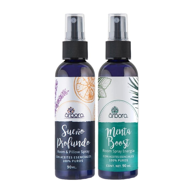 Kit de Spray Aromaterapia Árbora Lavanda Menta para Ambiente y Almohada