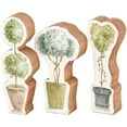 thumbnail image 3 of Set of 3 Wooden Topiary | Stand-alone Wooden Plant Shaped Decor, 3 of 4