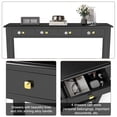 thumbnail image 3 of Kinsuite 59" Console Tables for Entryway - Accent Table with 4 Drawers & Extra Storage Shelf, Rustic Entryway Table, Wooden Sofa Tables for Living Room Hallway, Black & Gold, 3 of 13