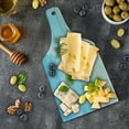 thumbnail image 5 of Ocean Cutting Board, Sunny Summer Day at the Sandy Beach Tranquil Calm Shore Sea Horizon Image Artprint, Tempered Glass Cutting and Serving Board, Wine Bottle Shape, Blue Cream, by Ambesonne, 5 of 5