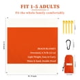 thumbnail image 3 of Beach Blanket Sandproof, 83"x79" Extra Large 5 Adults Beach Mat, Camping Travel Hiking Lightweight Beach Picnic Mat, Durable Nylon 4 Stakes 1 Storage Bag (White&Orange), 3 of 5
