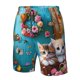 thumbnail image 4 of Fotbe Whimsical Cats and Flowers Scene Trajes de Baño Estampados para Hombre, Shorts de Verano de Secado Rápido, Ropa de Playa, Bañadores-3X-Large, 4 of 6