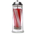 thumbnail image 2 of Circleware Distributeur de Pailles en Verre Rétro avec Couvercle en Métal et Tubes à Boire Rouges et Blancs Inclus, Tient Crayons et Baguettes, 10.8 Pouces H x 4.1 Pouces L, Pot d'Ustensiles Vintage, 2 of 5