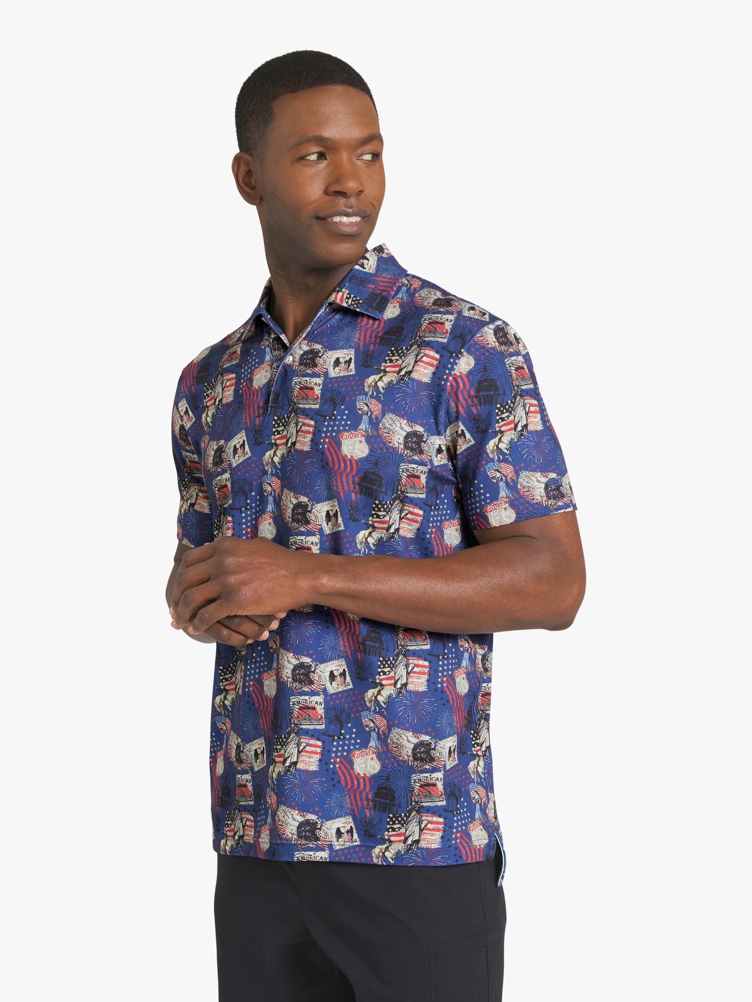 Chaps Men's Printed Performance Polo, Sizes S - 2XL