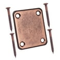 thumbnail image 3 of kusrkot Electric Bass Guitar Neck Plate Neck Joint Plate with Screws Set - Copper Red, 3 of 9