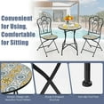 thumbnail image 3 of Topbuy 28.5" Patio Mosaic Round Bistro Metal Table with Heavy-Duty Steel Frame&Ceramic Tile Tabletop for Outdoor Garden Deck Backyard, 3 of 7