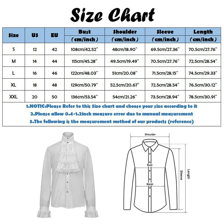 HSMQHJWE Cooling Shirts For Men Mens Suit Male Vintage Lace Shirt Stand  Collar Long Sleeve Fold Shirt Blouse Mens All Shirts