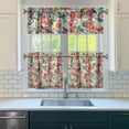 thumbnail image 3 of Kitchen Curtains and Valance Set 24 Inch Tier Pioneer Colorful Floral Curtains Small Drapes for Cafe Living Room Bathroom Farmhouse 3 Pieces Set Rod Pocket, 3 of 6