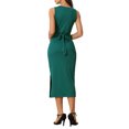 thumbnail image 3 of INSPIRE CHIC Robe Midi Sans Manches Décontractée pour Femmes, Taille Croisée, Vert Foncé S, 3 of 5