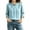Blue, variant on Linen Tops for Women Embroidered 3/4 Sleeve Bohemian Peasant Shirts Retro Chinese Frog Button Mandarin Collar Tops