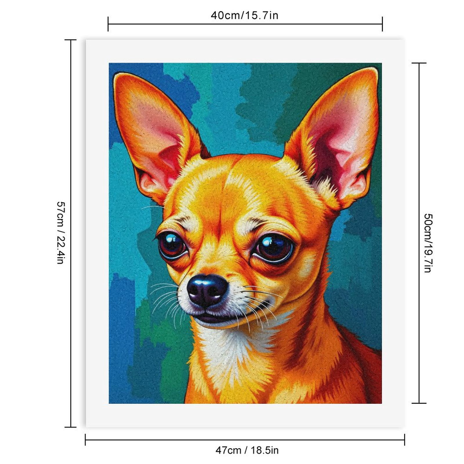 Paint By Numbers Kit for Adults Beginner - DIY Chihuahua Bright Portrait Art Canvas Painting Kits for Adults, Frameless Paint By Number for Adults for Home Wall Decor 16x20 Inch