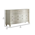 thumbnail image 5 of Benjara Dorie 54 Inch Wide Dresser, 6 Drawers, Oval ed Trim, Ivory White Wood, 5 of 5