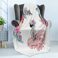 thumbnail image 4 of Ballerina Soft Flannel Fleece Blanket, Painting Illustration of Girl with Floral Head Wear and Fluffy Pastel Toned Tutu, Cozy Plush for Indoor and Outdoor Use, 70" x 90", Multicolor, by Ambesonne, 4 of 5