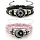 thumbnail image 1 of Pulsera de pareja luminosa de sol y luna-Brillo en la oscuridad que combina joyas de cuero trenzado para parejas, regalo de amor ajustable a larga distancia para él& aquí, 1 of 4