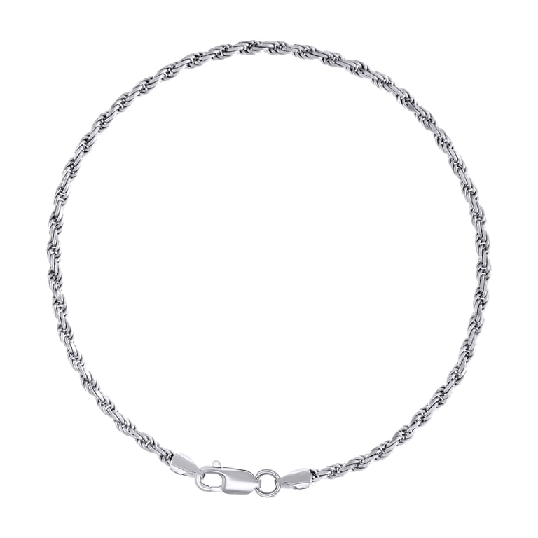 Auriga 925 Sterling Silver Rhodium Plated 2.5mm Solid Rope  display picture 1