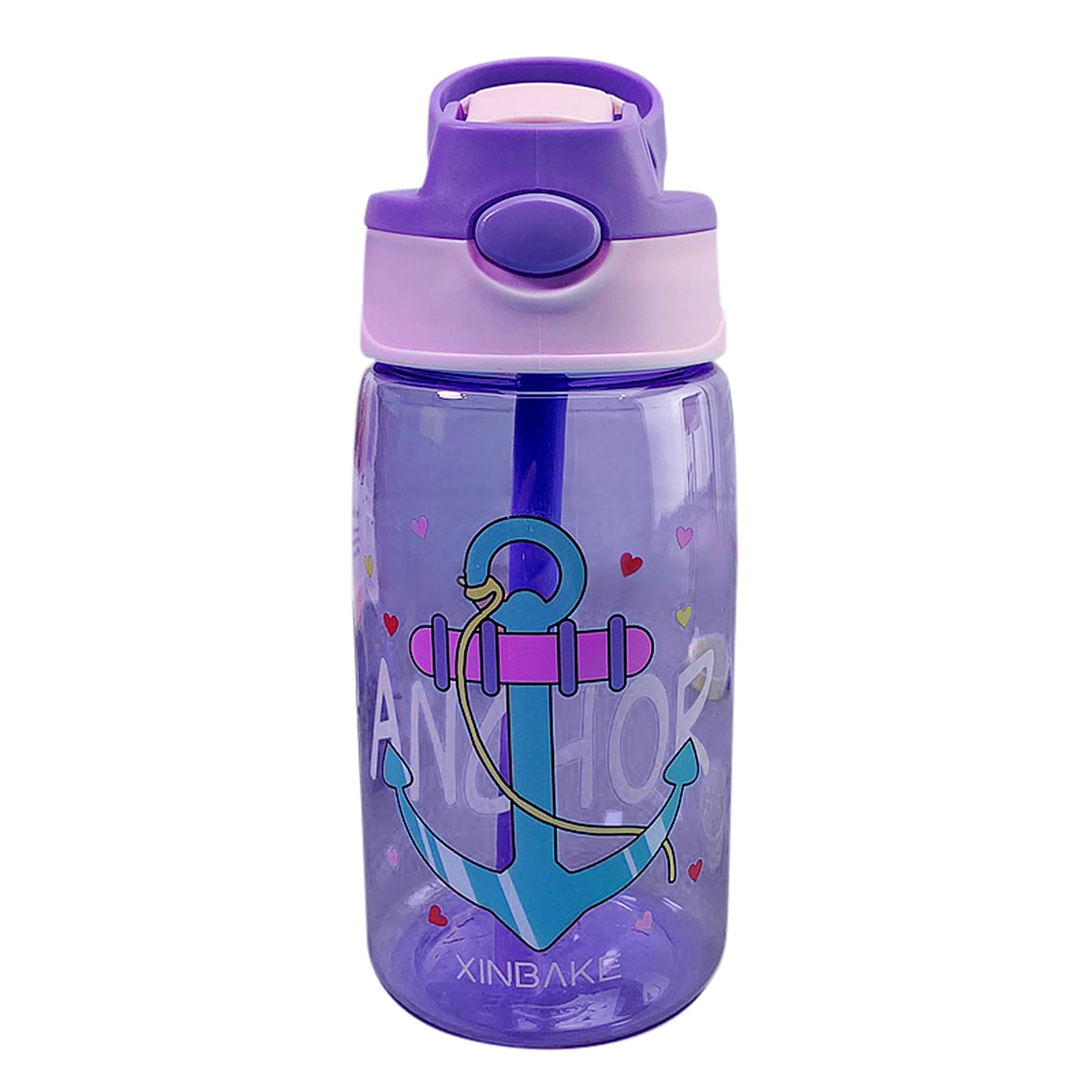 480ml Water Bottle With Straw Kids Girls Portable Travel Bottles