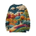 thumbnail image 4 of WTOBBY Women's Christmas Print Knit Sweater, Long Sleeve Crewneck Pullover with Cute Design, Festive Holiday Top for Fall, Soft Yarn Casual Blouse,Orange XL, 4 of 6