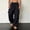 Black, variant on Men's Baggy Cargo Pants Casual Loose Fit Drawstring Trouser Hip Hop Long Pant with Pockets Streetwear